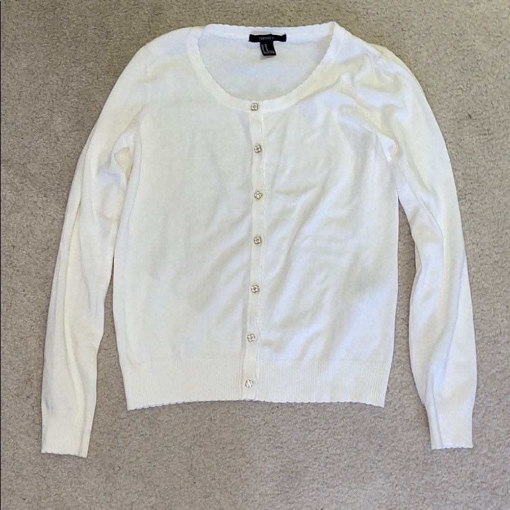 Forever 21 Flower Button Cardigan